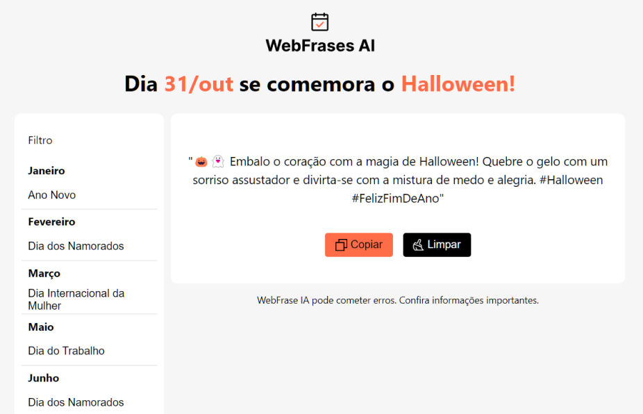 Gerador de frase com ia